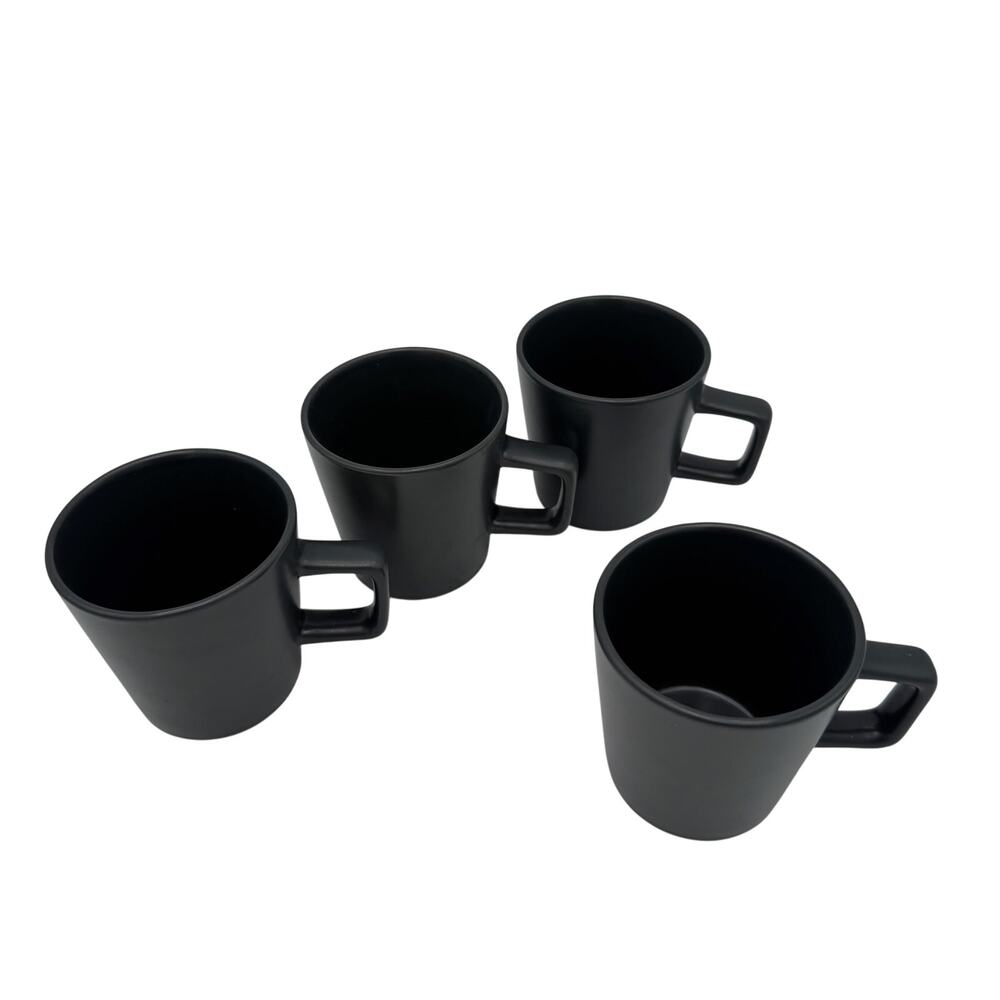 Celina Coffee Tea Mugs Matte Gray Modern Coupe Set of 4